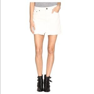 NEW Free People White Step Up Denim Mini Skirt
