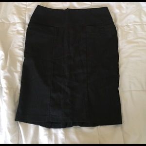 Black Pencil Skirt with Layered Back