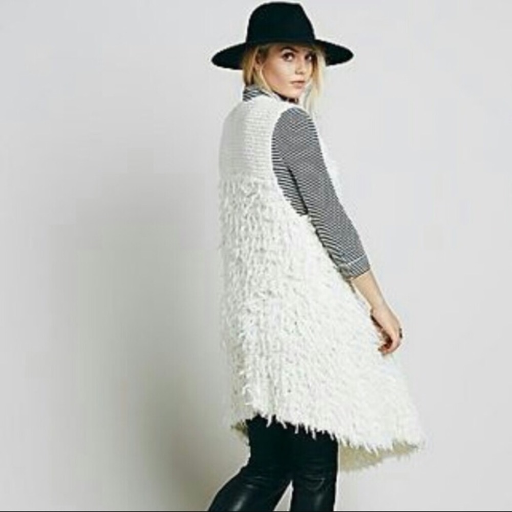FREE PEOPLE long white Vest