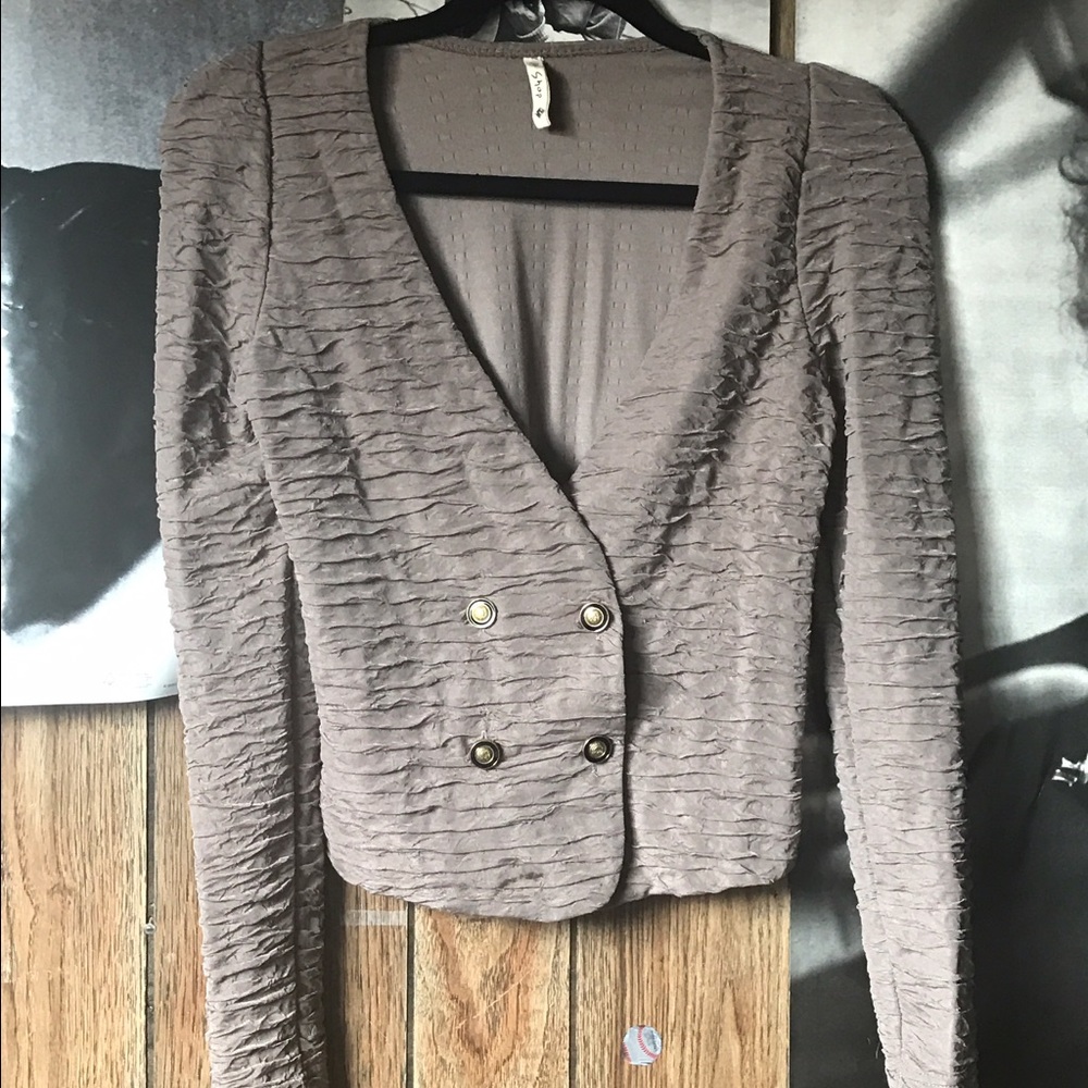 Casual Cute Gray Sweater Jacket