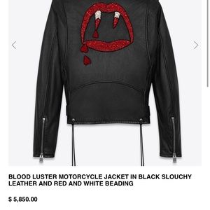 Saint Laurent Black BloodLuster Motorcycle Jacket