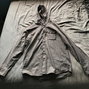 Volcom long sleeve button up with hood