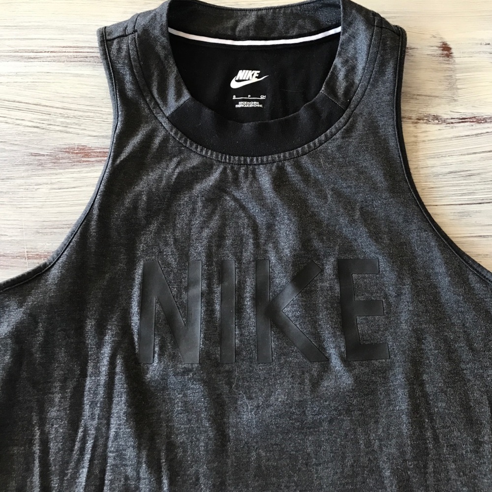 Nike metallic gray/black muscle shirt