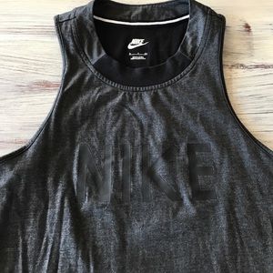 Nike metallic gray/black muscle shirt