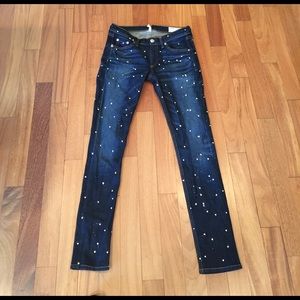 Rag & Bone paint splattered skinny jeans