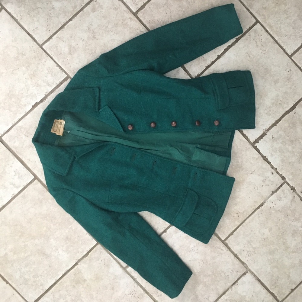 Vintage green wool blazer