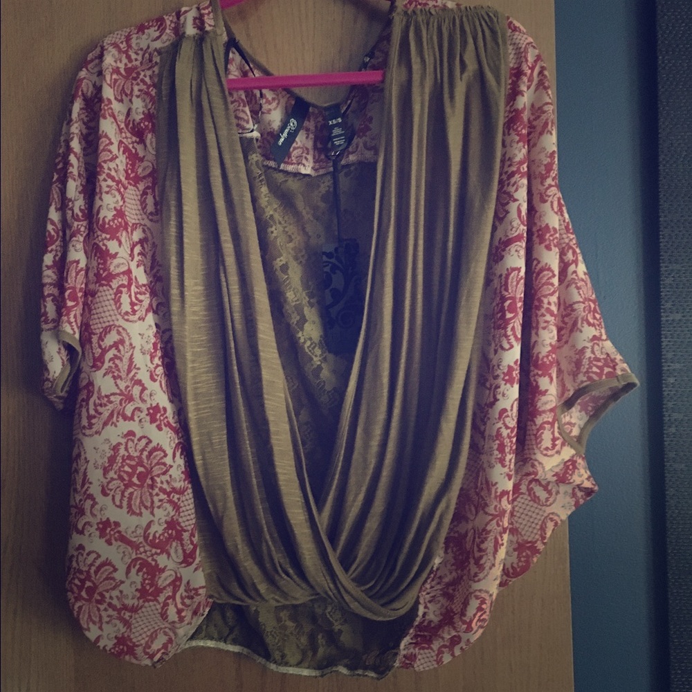 Green and red blouse