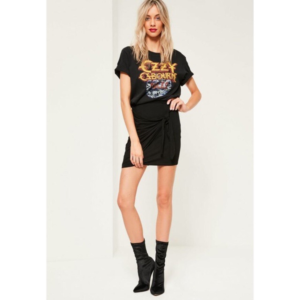 Missguided black jersey knit skirt