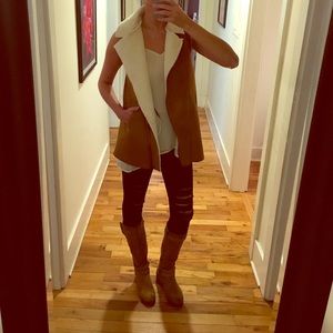 Vegan shearling long vest