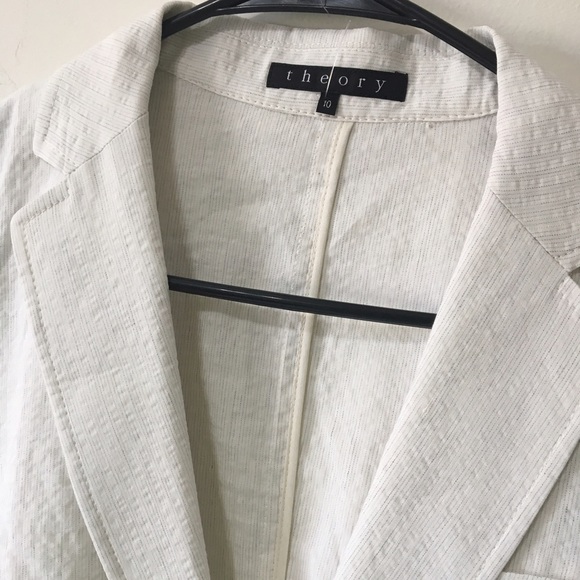 Theory Linen Blazer white size 10 - Picture 3 of 6
