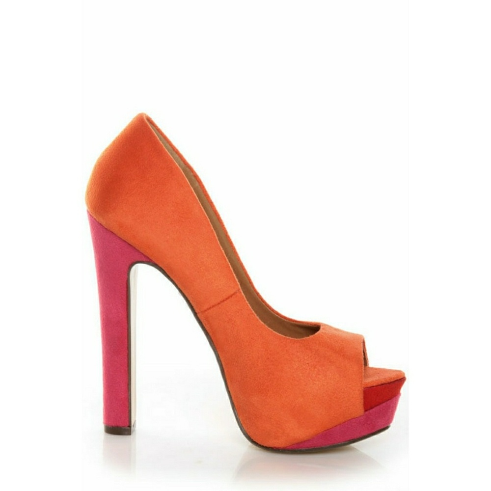 NWT!MY DELICIOUS color block platform heels sz 7