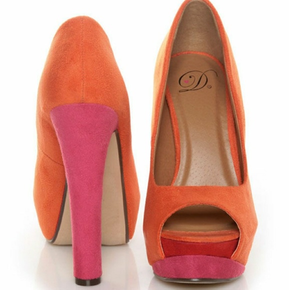 NWT!MY DELICIOUS color block platform heels sz 7 - Picture 2 of 2