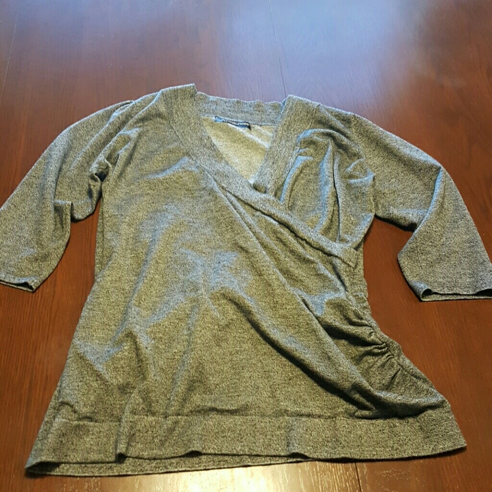 Maurices NWOT criss cross ls top, black white blen