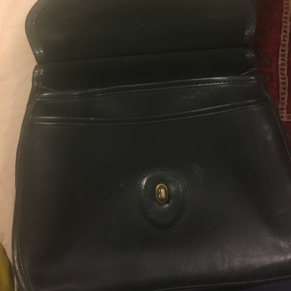 Vintage black leather coach bag