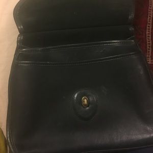 Vintage black leather coach bag