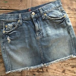 7 For All Mankind jean miniskirt