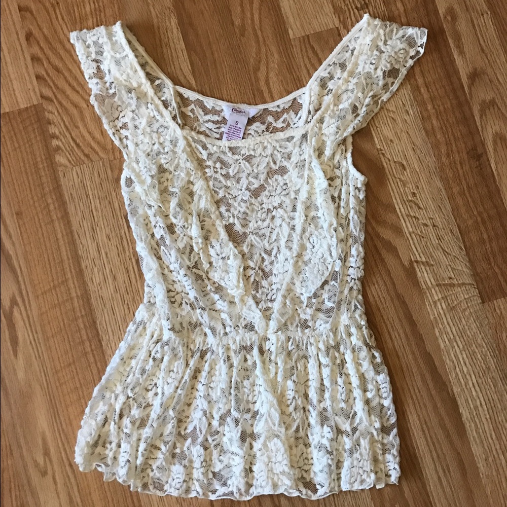 Candies lace peplum top