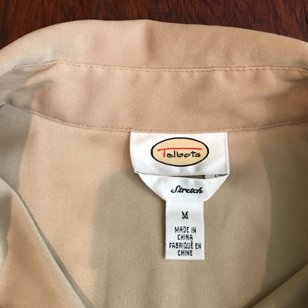 Tan Button Front Talbots Shirt/ Light Jacket - Picture 2 of 2
