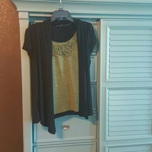 Ladies Casual Dress 2fer Top