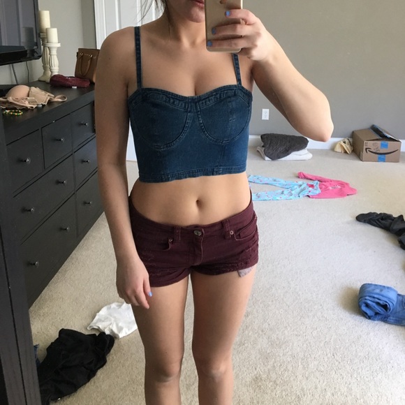 Charlotte Russe™ denim bustier - Picture 1 of 8