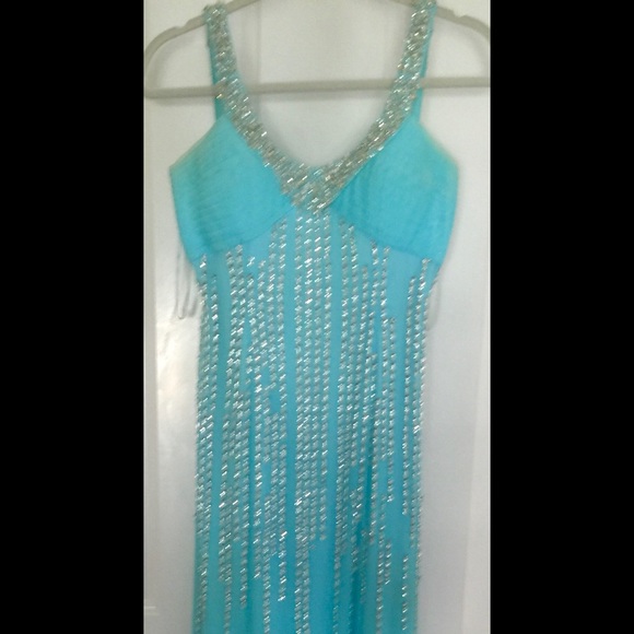 SEAN COLLECTION MINT GREEN PROM DRESS - Picture 1 of 6
