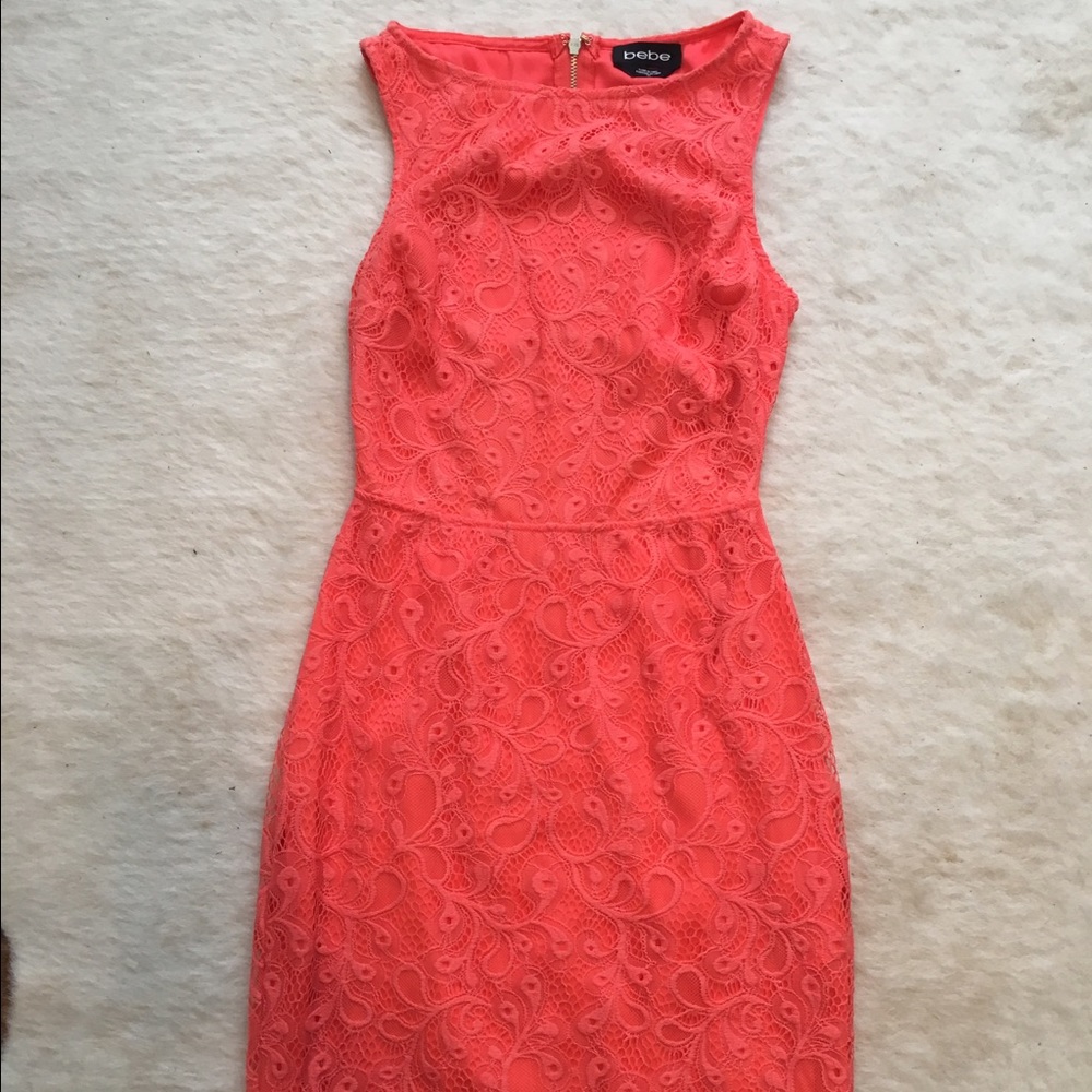 Bebe lace coral dress