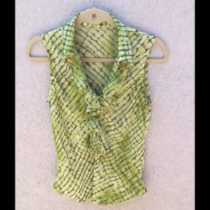 Ruffle front shell top