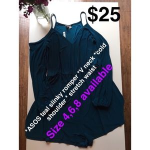 ASOS Teal Slinky Romper