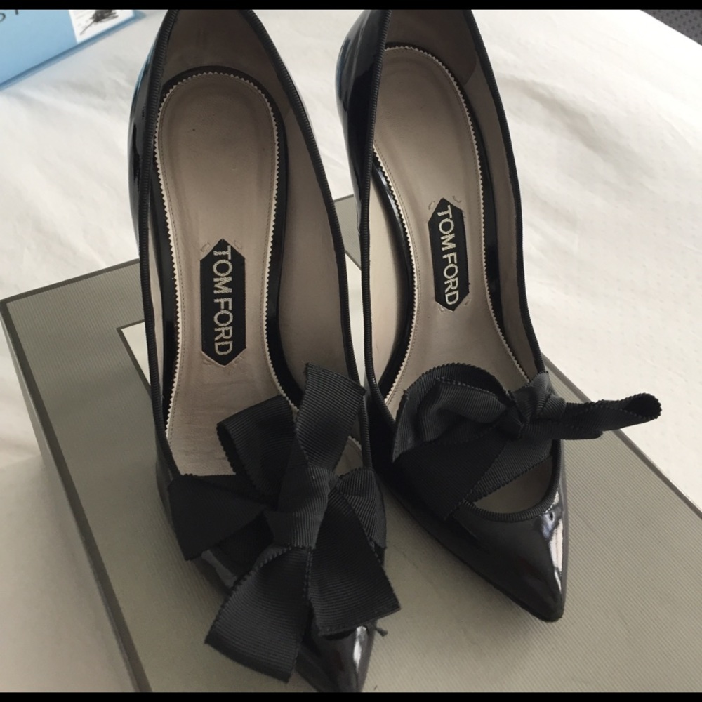 Tom ford black patent leather heels size 38