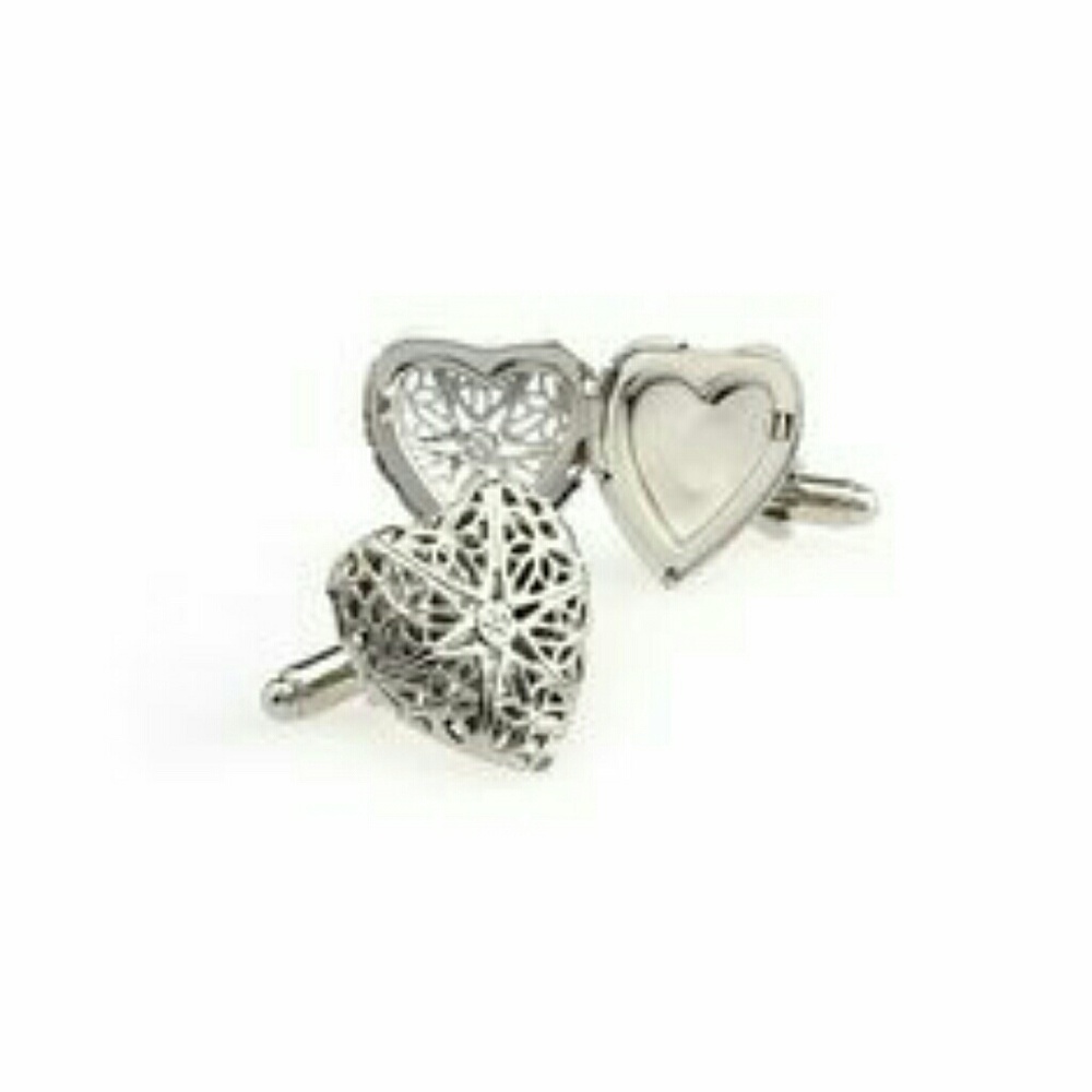 Cufflinks heart locket keepsake