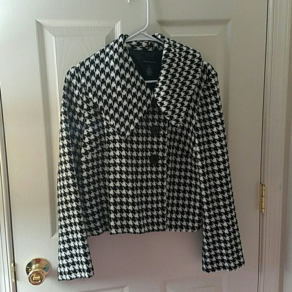 Black & White Houndstooth long sleeves blouse