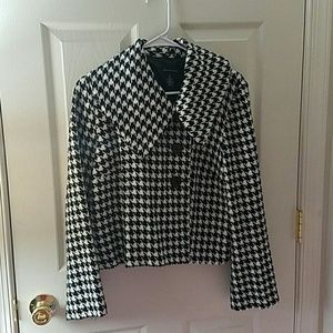 Black & White Houndstooth long sleeves blouse