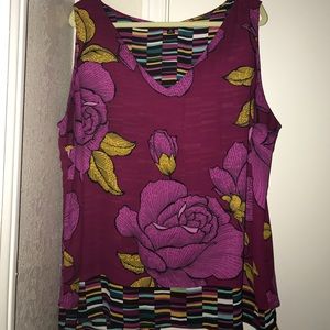 Bright Flower Sleeveless Blouse