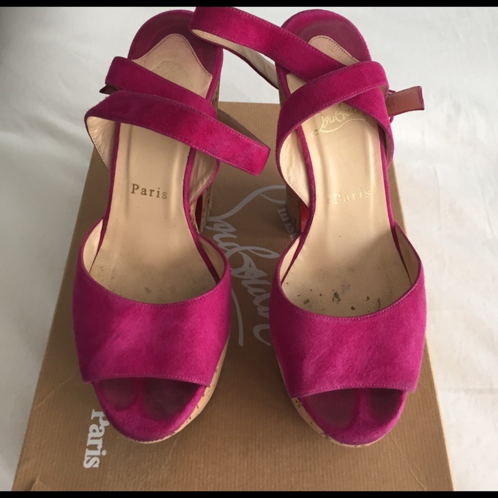 Christian Louboutin cork wedge sandal size 37