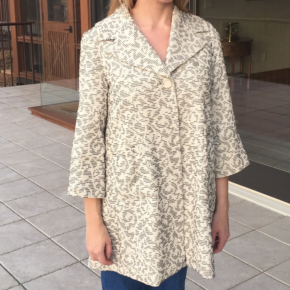 Etcetera print bell sleeve pocket jacket
