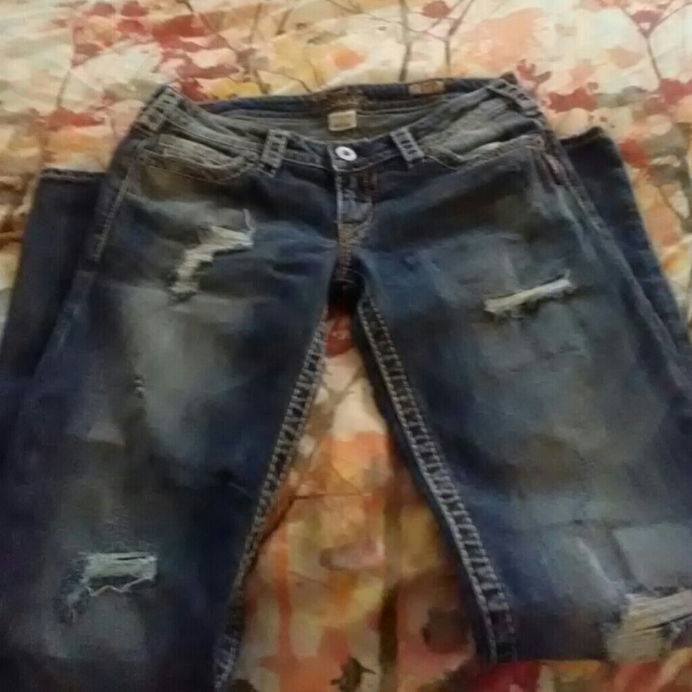 Buckle silver jeans