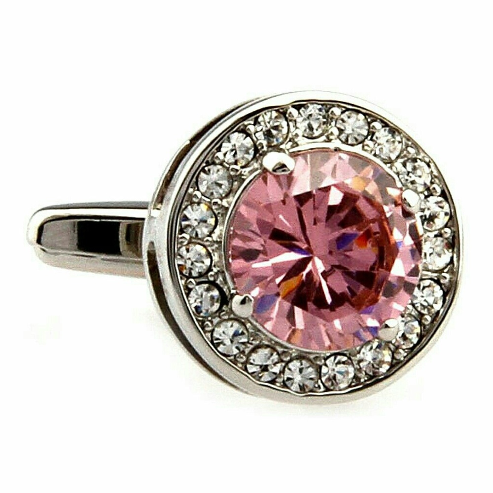 Cufflinks pink gem