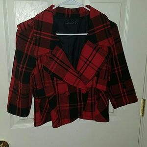 Calliope plaid 3/4 blazer