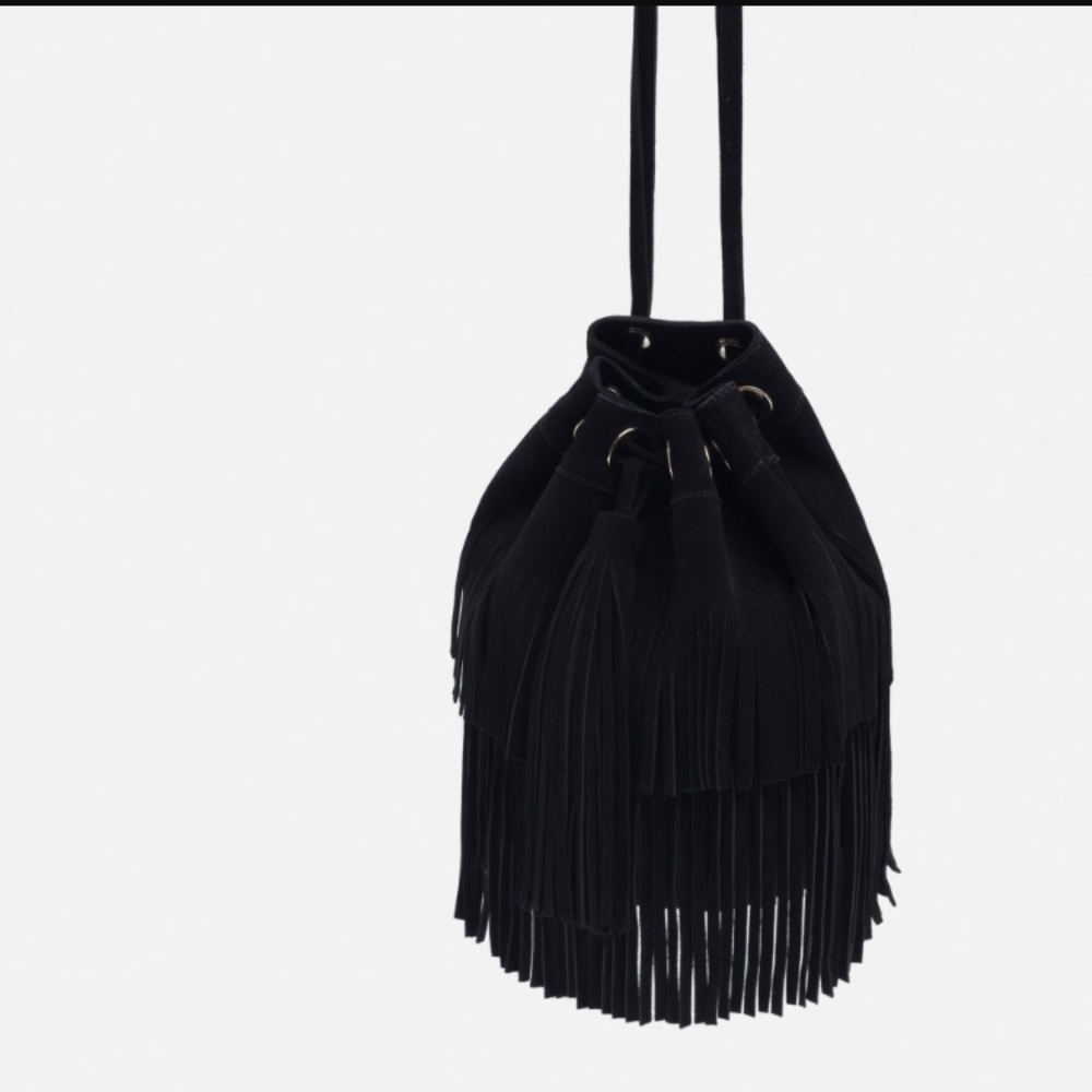 Zara fringe suede bag