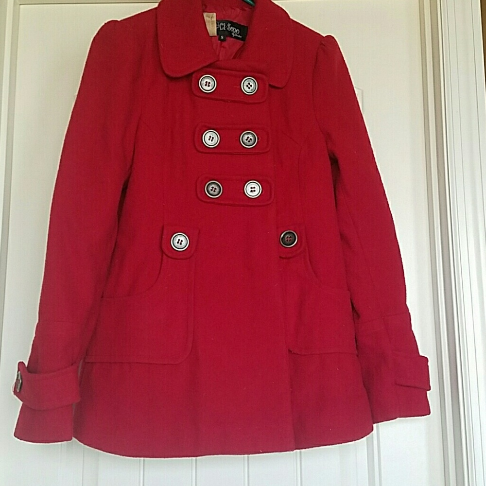 Red peacoat