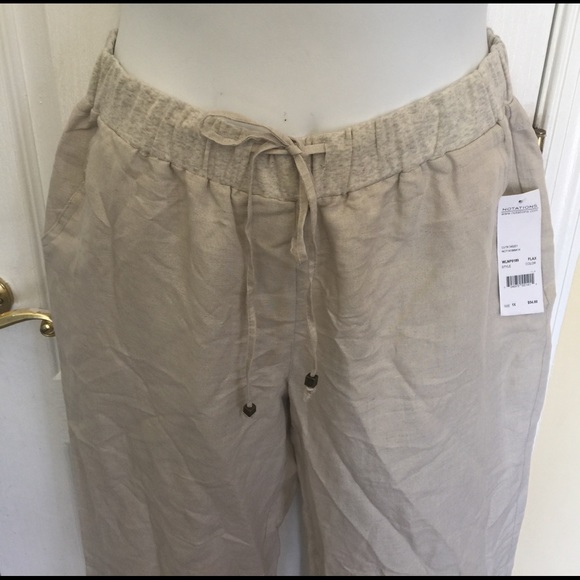 Notation plus size drawstring wide leg Linen pant - Picture 2 of 4