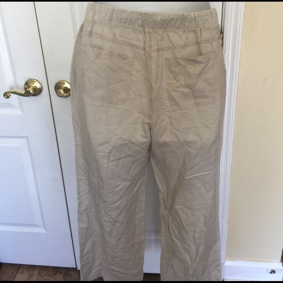 Notation plus size drawstring wide leg Linen pant - Picture 4 of 4