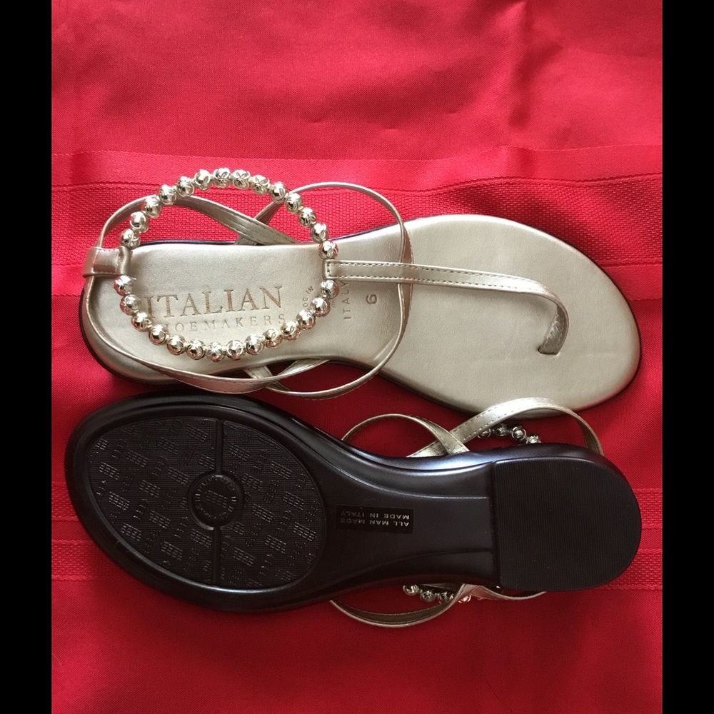 Italy made with accent around the ankles in gold