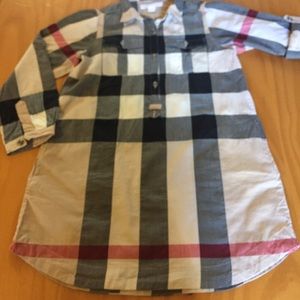 Little girls Burberry print shirt dress