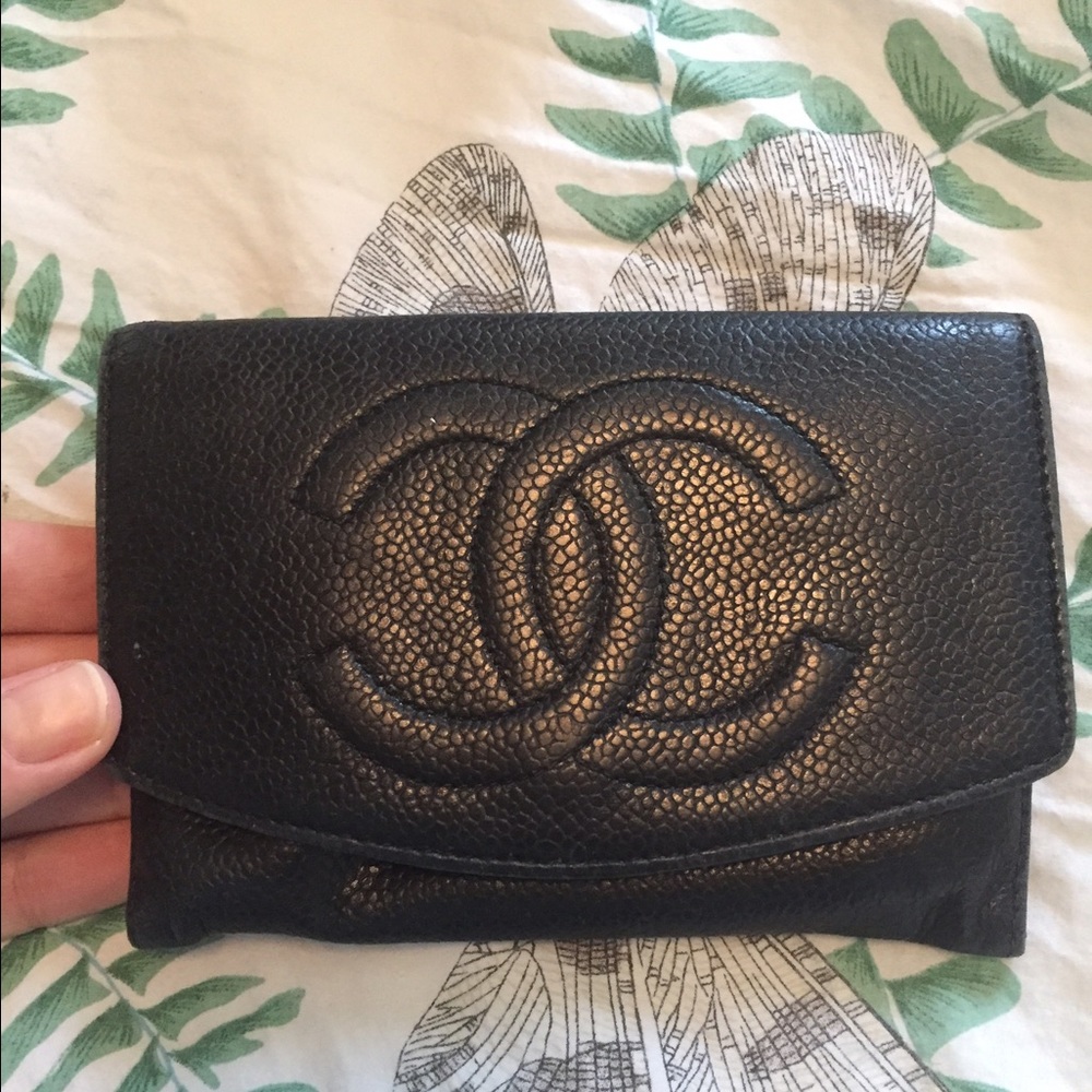 Authentic Chanel caviar timeless wallet used