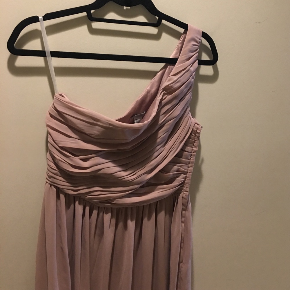 One shoulder formal dress mauve/blush