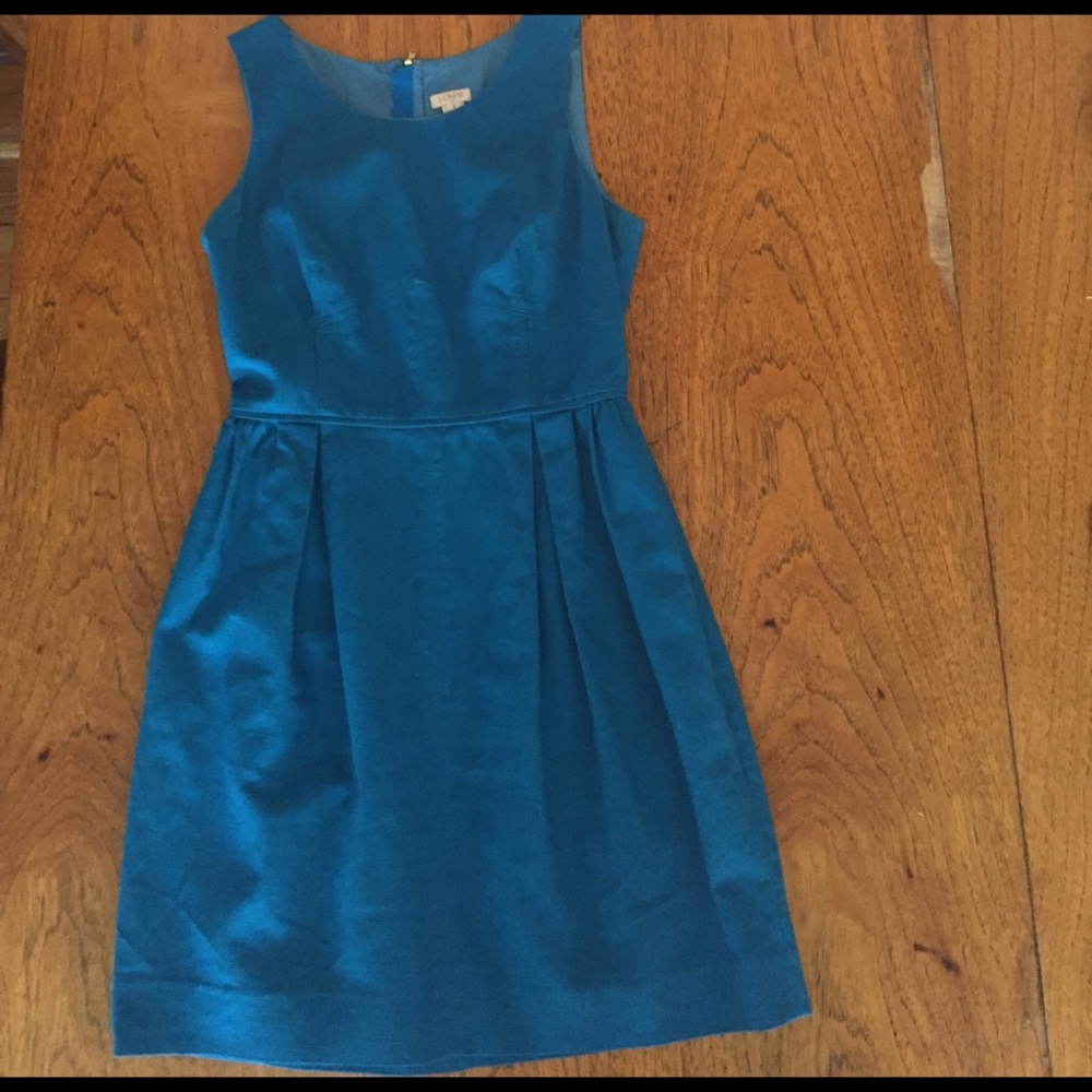 J.Crew pleated shift dress, blue