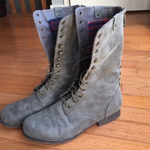 Gray studded Madden Girl boots