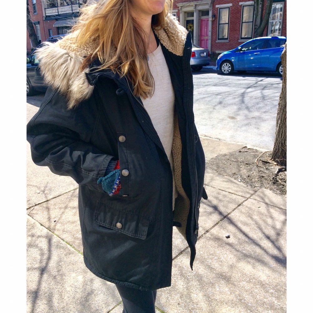 Free People $368 Parka with Faux-Fur Trim Hood