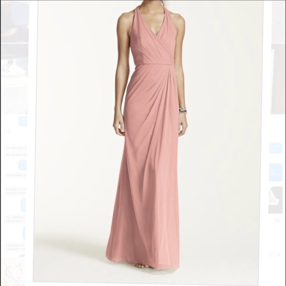 David's Bridal F15983 Long Mesh T-strap Ballet Sz2